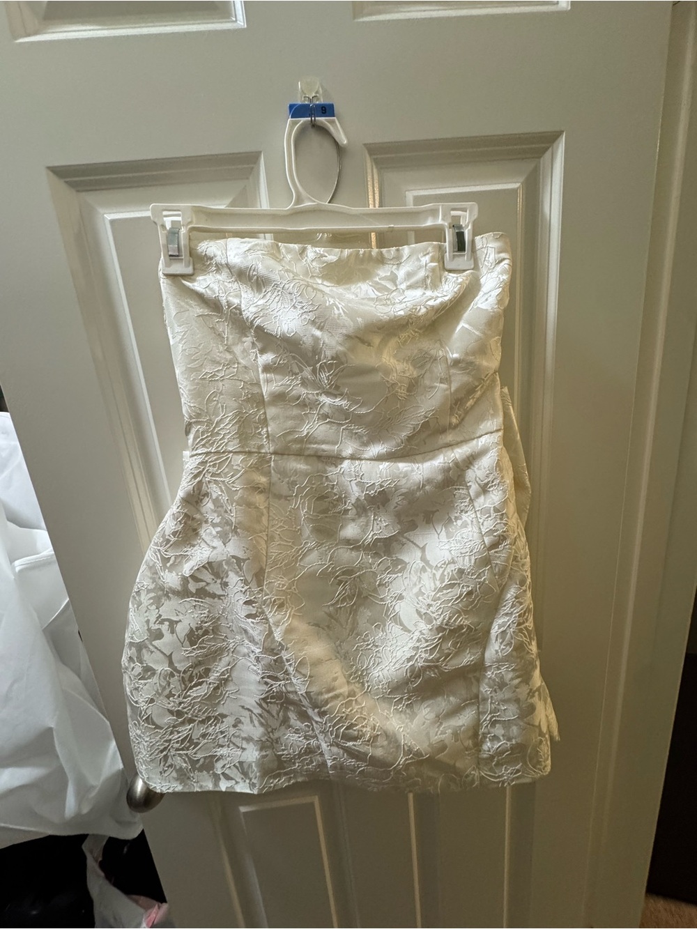 Strapless White Lace Mini dress